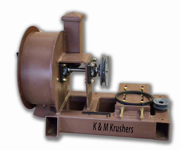 K & M Krusher - Rock/Ore Crusher 11" Drum 2-1/2" Infeed-Rockwell #58 Hammers Gas/No Motor w/ Legs