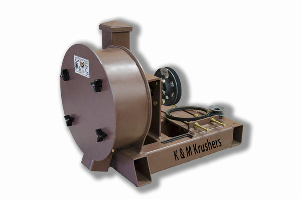 K & M Krusher - Rock/Ore Crusher 11" Drum 2-1/2" Infeed-Rockwell #58 Hammers Gas/No Motor w/ Legs